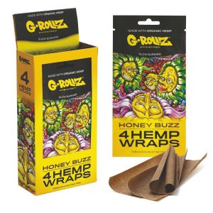 G-ROLLZ Hemp Wraps – 15 Per Box – 4 Per Pack – HONEY BUZZ
