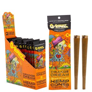 G-ROLLZ Pre-Rolled Hemp Cones – 12 Packs Per Box – 2 Cones Per Pack – ORANGE DREAM