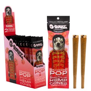 G-ROLLZ Pre-Rolled Hemp Cones – 12 Packs Per Box – 2 Cones Per Pack – STRAWBERRY POP