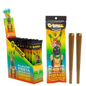 G-ROLLZ Pre-Rolled Hemp Cones – 12 Packs Per Box – 2 Cones Per Pack – FLAVOR FIESTA